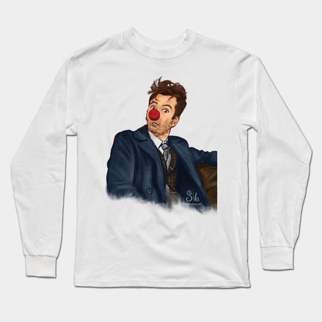 14th Doctor Red Nose Day Long Sleeve T-Shirt by AC Salva